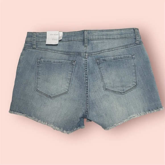 STS Blue Light Blue Jean Shorts Distressed High-Waisted - Picture 4 of 5